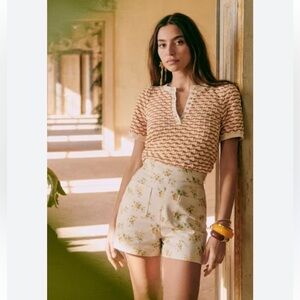 NWT Sezane Kenny floral high waisted shorts